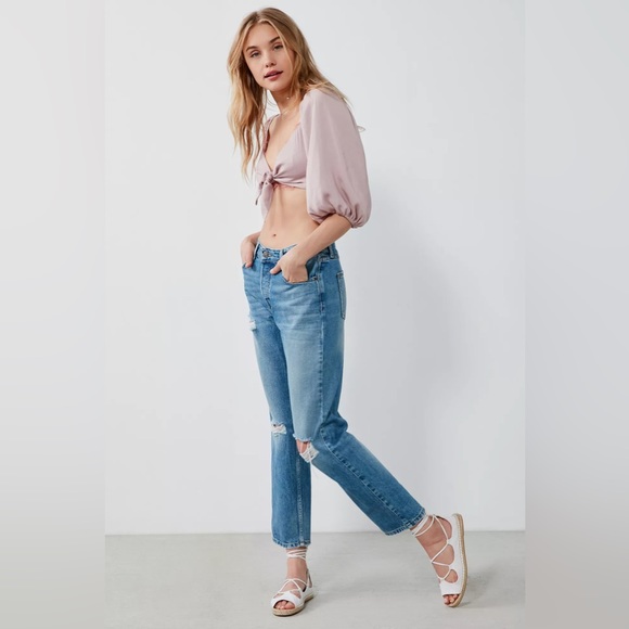 Urban Outfitters Kimchi Blue Pink/Rose Tie Front Silky Top - Picture 13 of 17